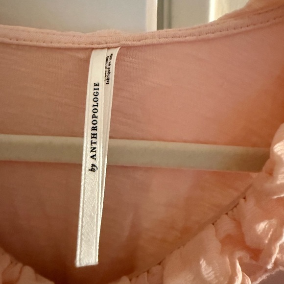 Anthropologie Peach Ruffled Blouse - Picture 4 of 9